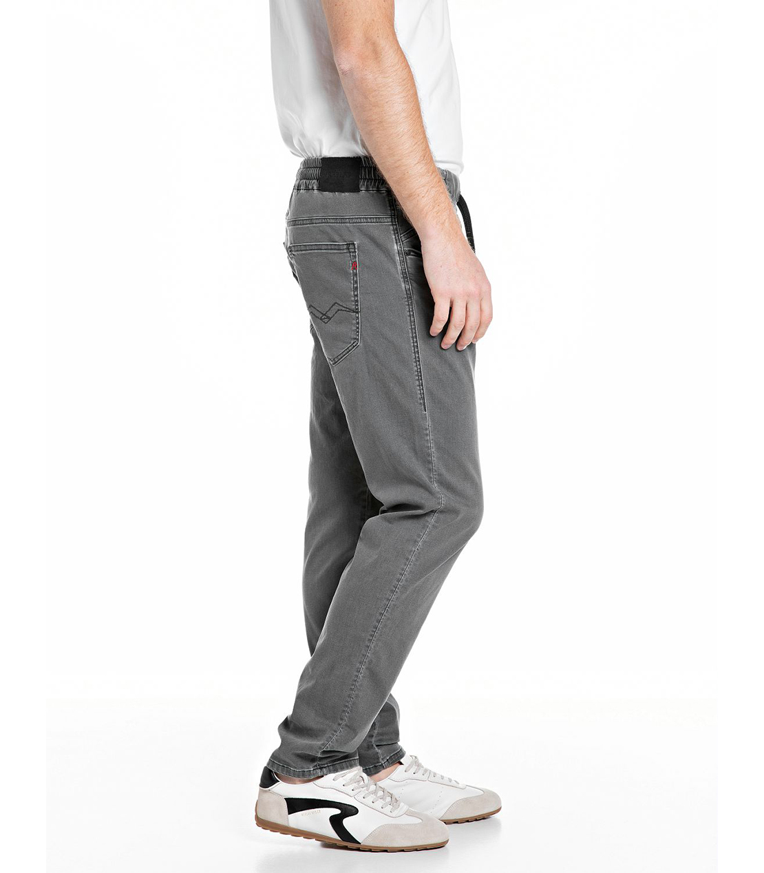 リラックステーパードLANNY Touch ブラックデニム 詳細画像 グレー 3